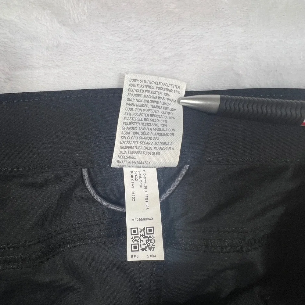 All in Motion Mens Golf Pants Black 32x32 Slim Straight Stretch Performance